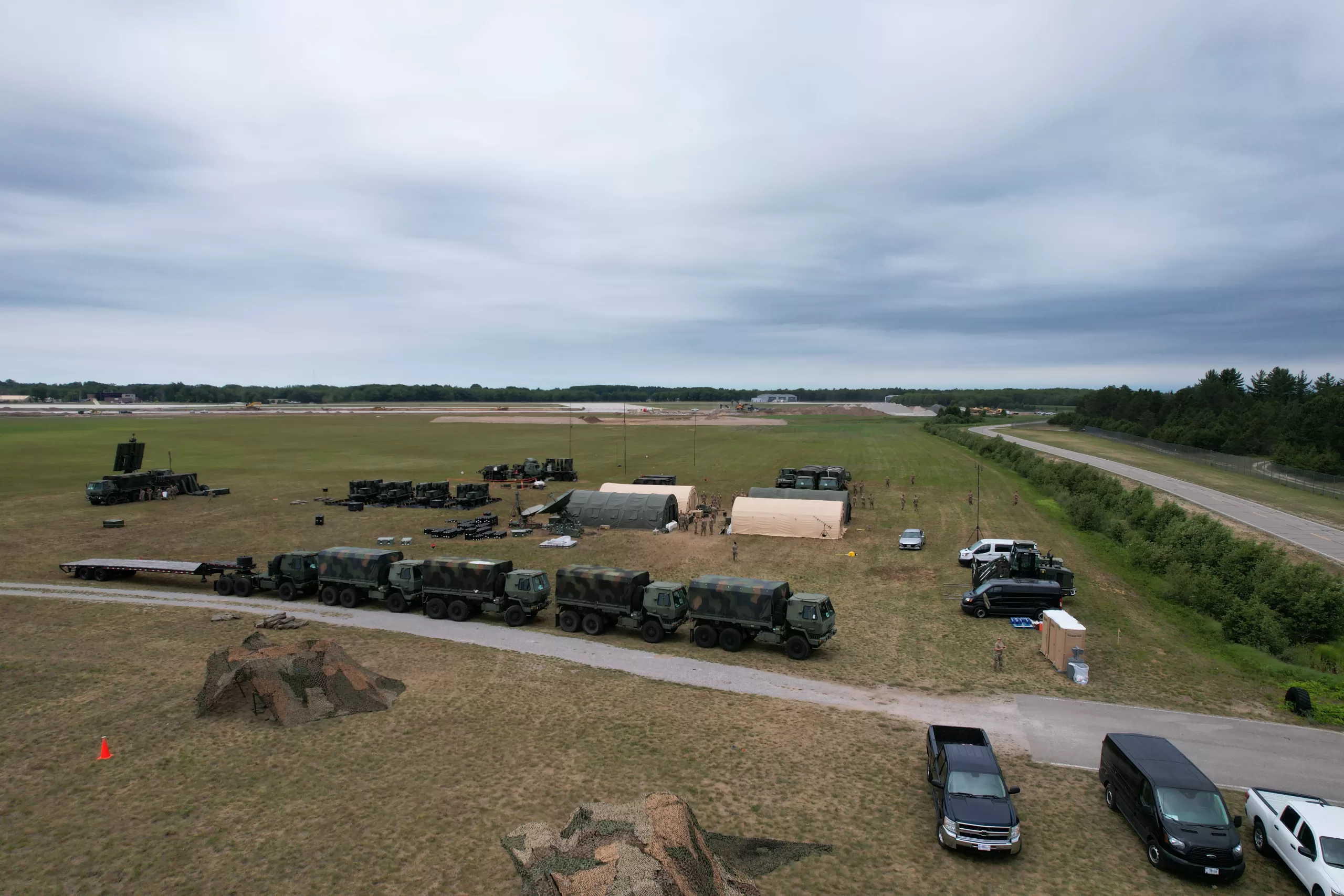 The main operating base of the Wisconsin Air National Guard’s 128th Air Control Squadron at Alpena Combat Readiness Training Center, Mich., as seen July 14. The 128th recently spent two weeks training on new forward operating location tactics and equipment, which improves the unit’s overall readiness for a potential near-peer conflict. Wisconsin National Guard photo
